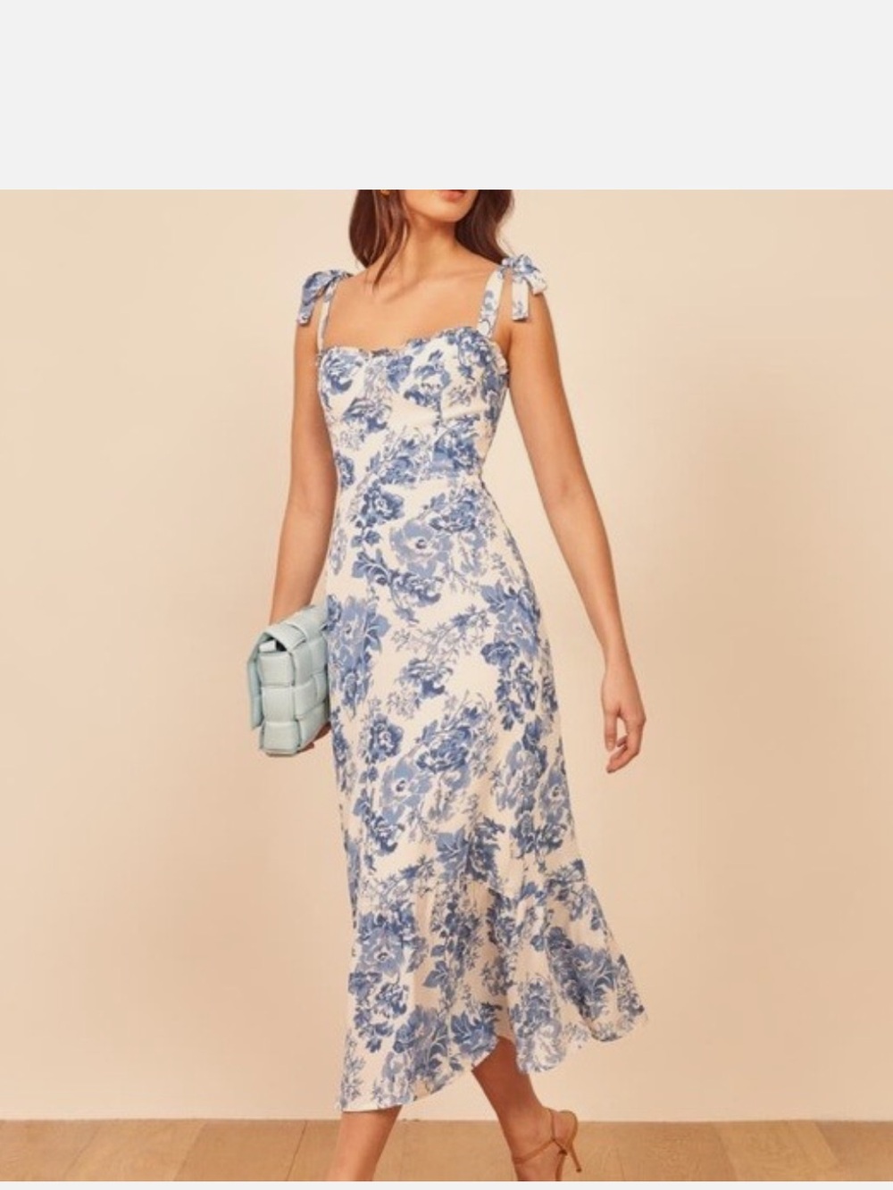 Reformation Nikita Blue Toile Floral Dress - Picture 2 of 9